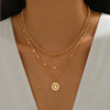 18K Gold-Plated Triple Layer Chain Necklace