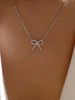 Zircon Bow Pendant Necklace