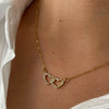 18K Gold-Plated Double Heart Inlaid Zircon Necklace