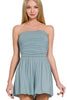 Zenana Double Layered Strapless Tube Top Romper