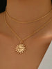 18K Gold-Plated Stainless Steel Sun Pendant Necklace