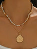 18K Gold-Plated Shell Layered Shell Pendant Necklace
