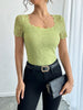 Floral Lace Square Neck T-Shirt